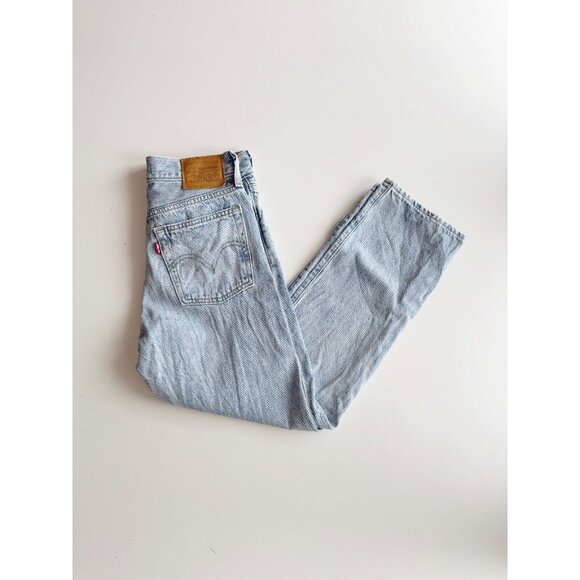 LEVI'S Wedgie Straight Montgomery Baked Light High Rise Cropped Jeans, Size 25 - Picture 4 of 15